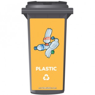Plastic Recycling Wheelie Bin Sticker Panel